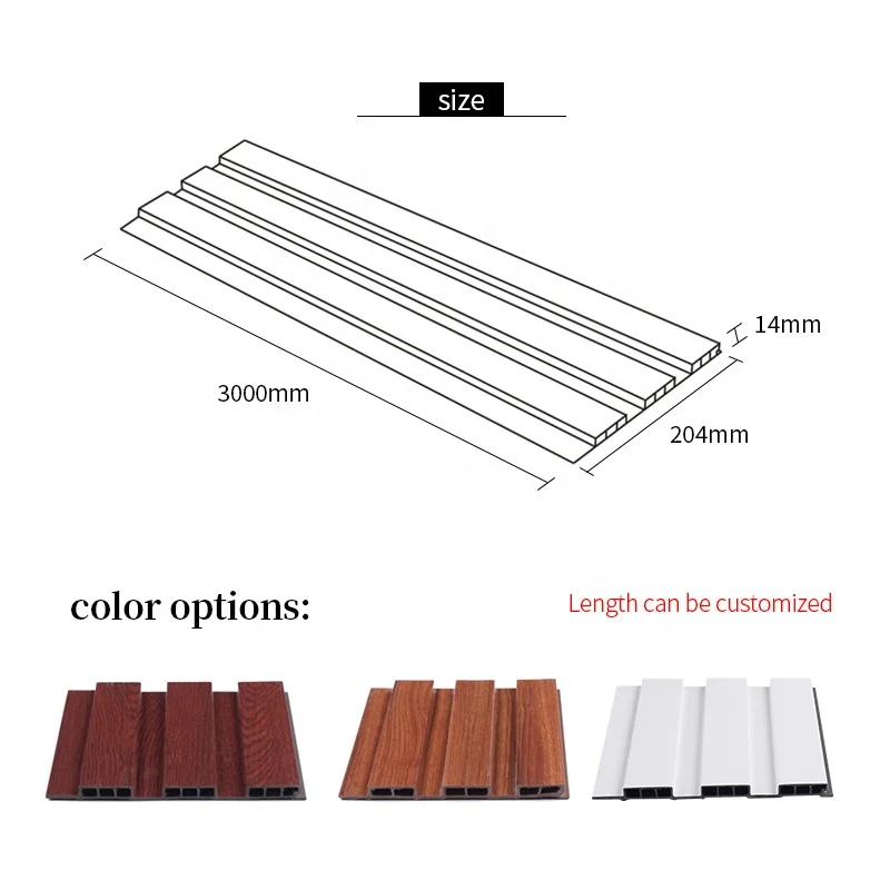 Thin Great Wall Waterproof Wood Plastic Composite Cladding Pvc Fluted Interior Panel For Decoration