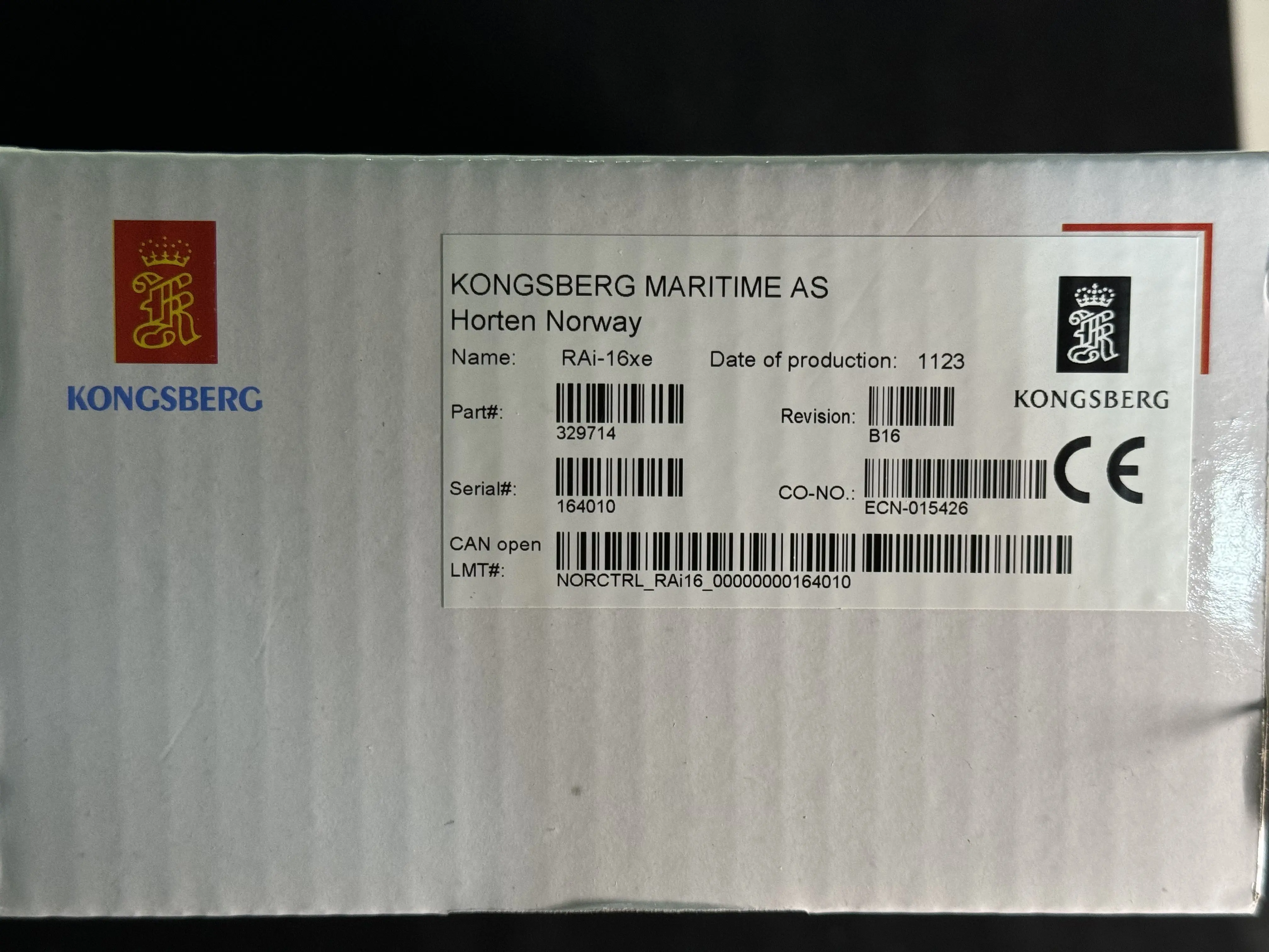 KONGSBERG RAI-16xe 329714 REMOTE ANALOGUE INPUT MODULE REV.D6