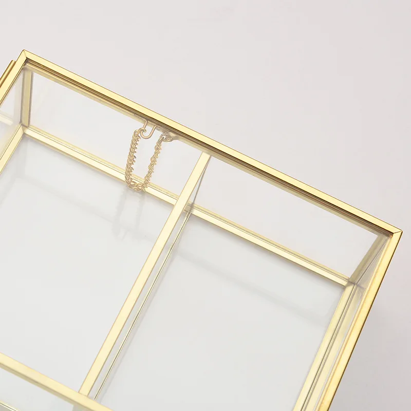 Special Offer Home Decoration metal glass Serving Trays with lid Melamin luxury Gold Perfume vanity Tray