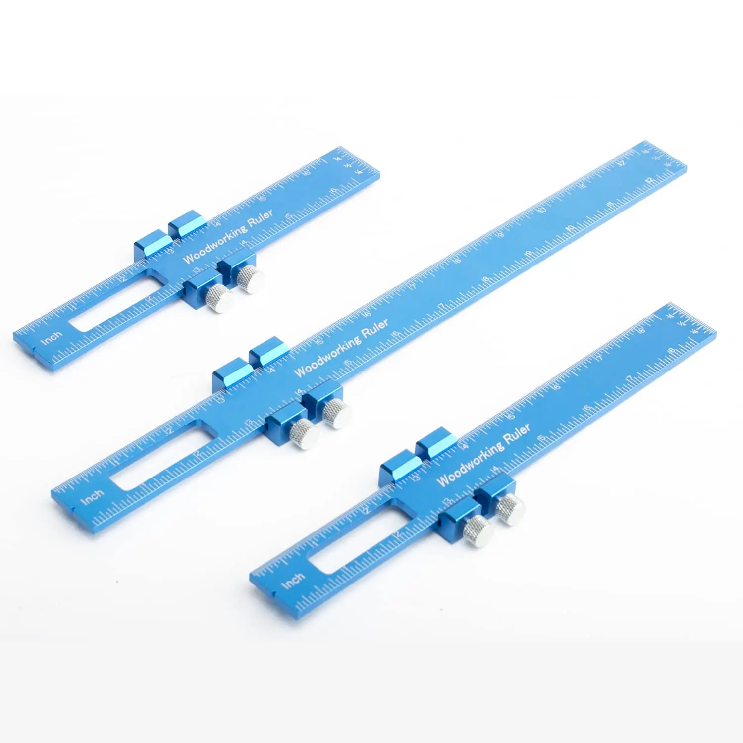 Popular Design 3Pcs Precision Pocket Metal Slide Rule Aluminum Alloy Ruler