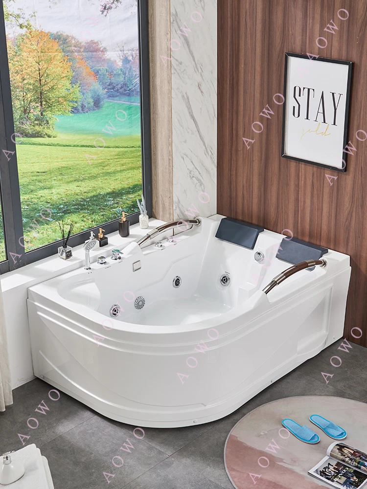 AOWO spa bathtub  smart soaking tub 2 person acrylic corner free standing bathtubs whirlpools yacuzzi massage hot tub