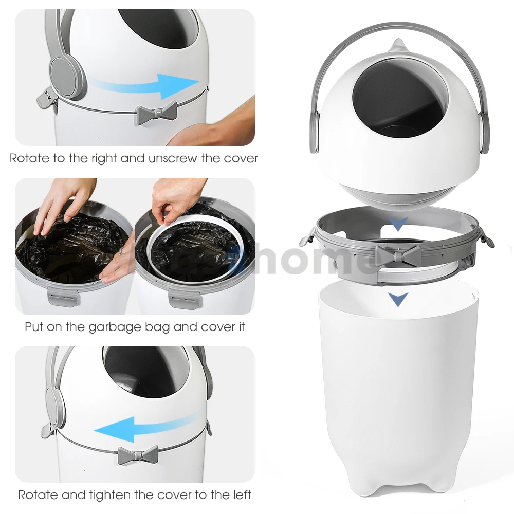 Masthome 2024 New Trend Deodorant Nappy Trash Bin Kitchen Living Room Kawaii Baby Diapers Disposal Trash Can
