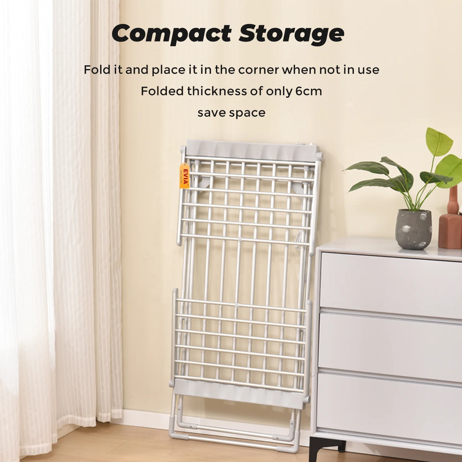 EVIA Convenient Floorstanding Large Capacity Portable Electric Clothes Dryer Rack