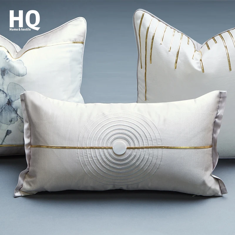 
Giving Free Samples Can Mixed Purchase Faux Leather Embroidered Jacquard Cushion Cover White Cushion 