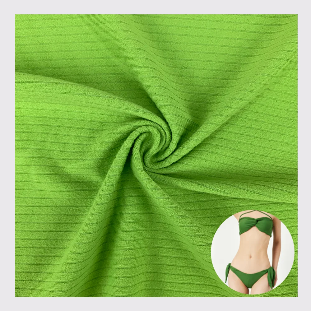 China Supplier Brushed Sueded Stretch Fantastic Quality Microfiber Swim Wear 80%  Nylon 20%  Spandex Rib Fabric