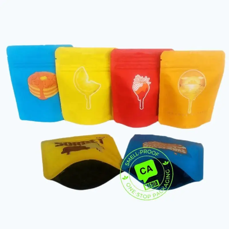 New Product Kush Packaging Gummy Edibles Tobacco Pouch Mylar Cookie Bags 3.5