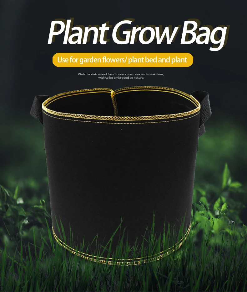 Wholesale Breathable Thicken Water Absorption Firm Nonwoven Fabric Biodegradable Plant Grow Bag Pot For Garden Tree Farms