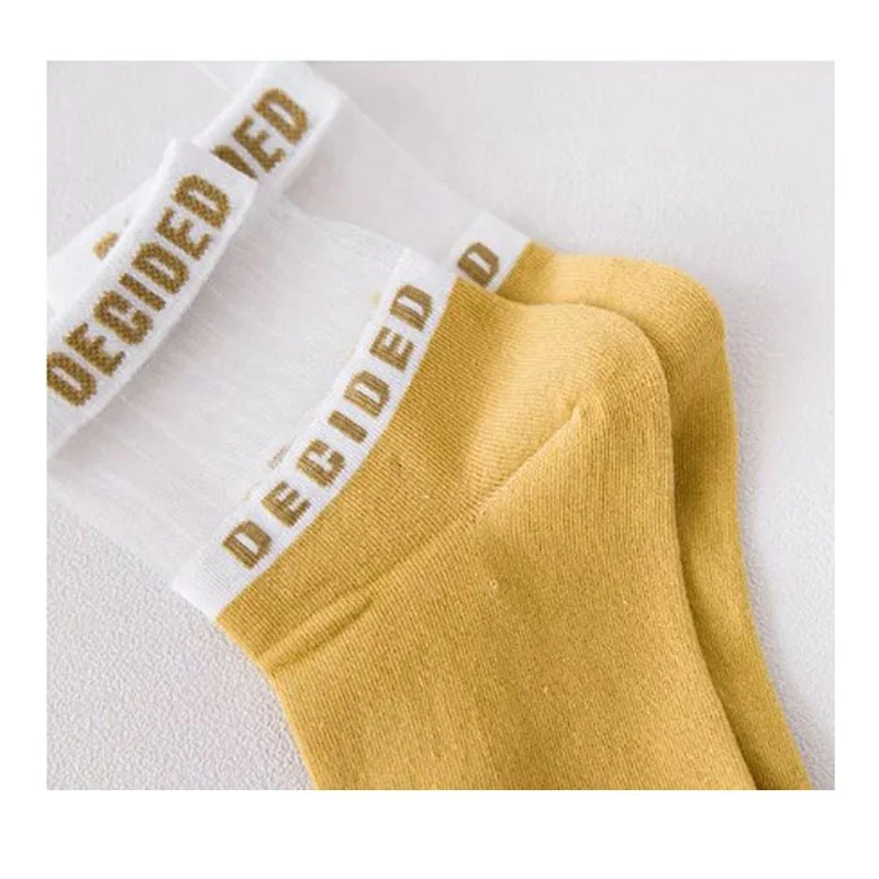Korean style women sports socks High Quality Summer Breathable Girls Letter Short Socks Women Ladies Lace thin Ankle Socks
