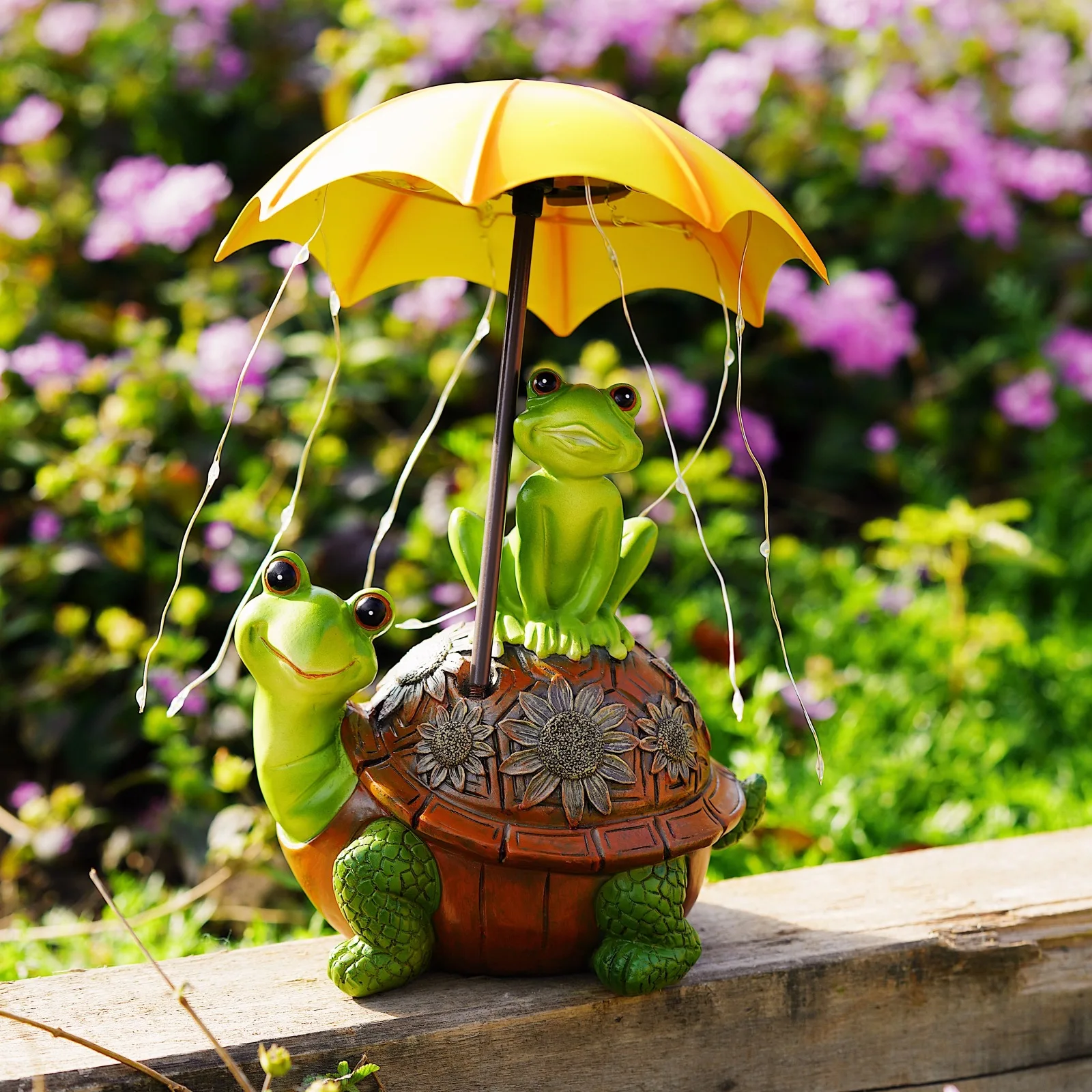 Funny Frog Garden Statue Cute Frog Turtle Resin Statue Solar Lamp for Garden Home Decoration