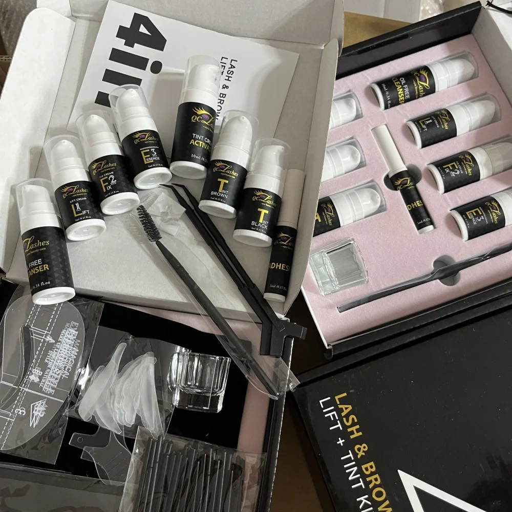 Professional lash brow lamination kit lash lift solution private label eyelash brow lifting perming dye tint kit