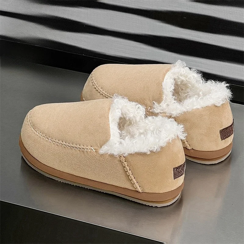 Autumn and Winter Home Fashion Casual Cotton Shoes New Non-slip Plus Fleece Cushioned Snow Boots Leather EVA Warm