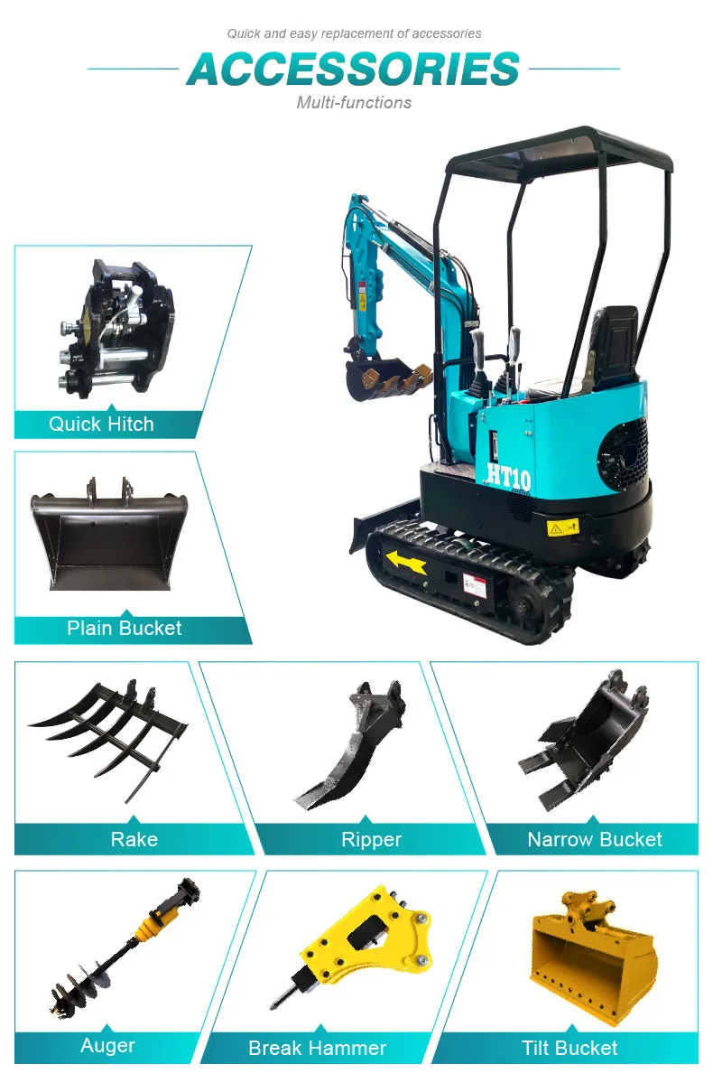 Hightop HT10B Mini Excavator  Crawler Excavator with CE EPA 1 ton Small Hydraulic Excavator
