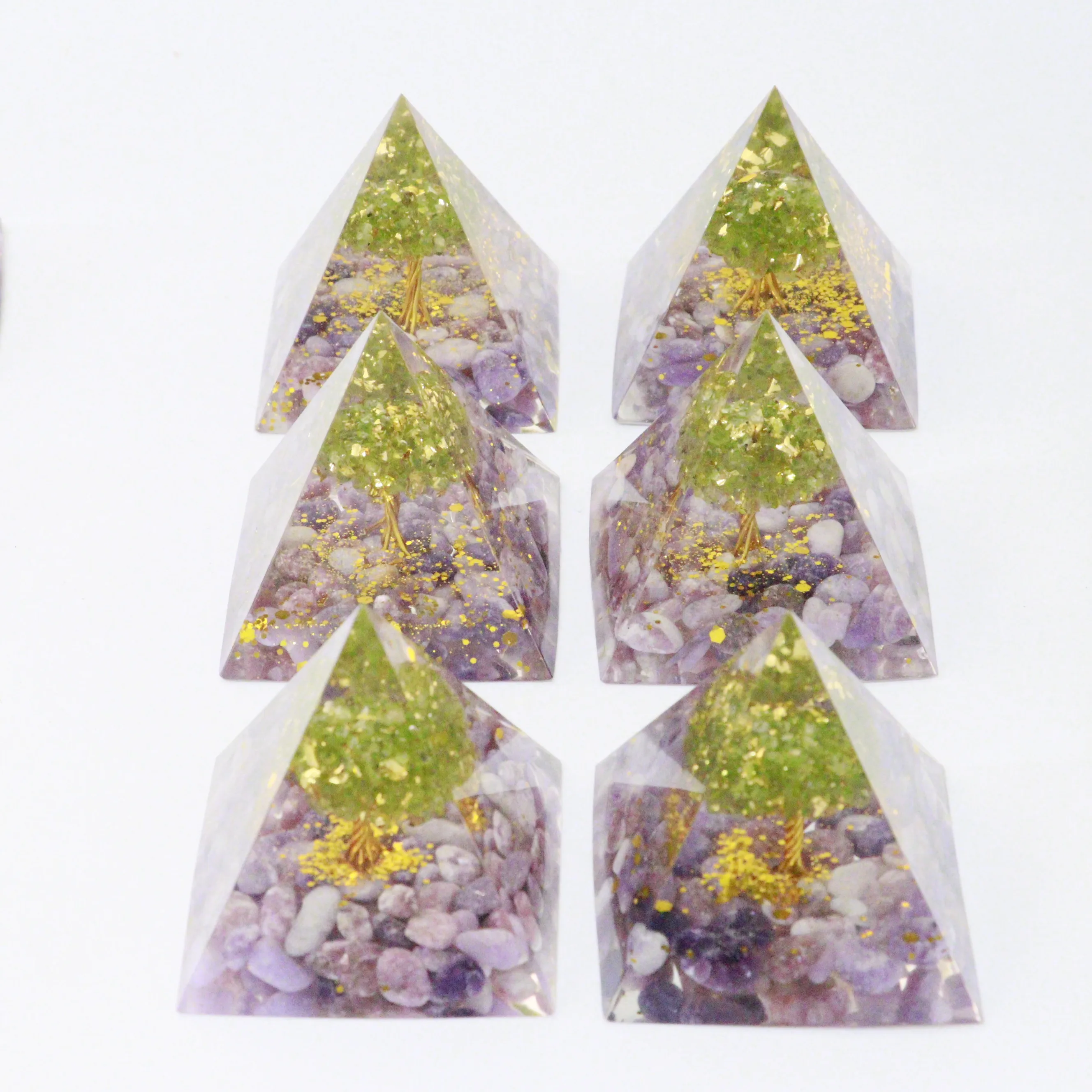 Wholesale  crystal  energy  orgonite  pyramid  natural crystal jewelry resin crafts for fengshui