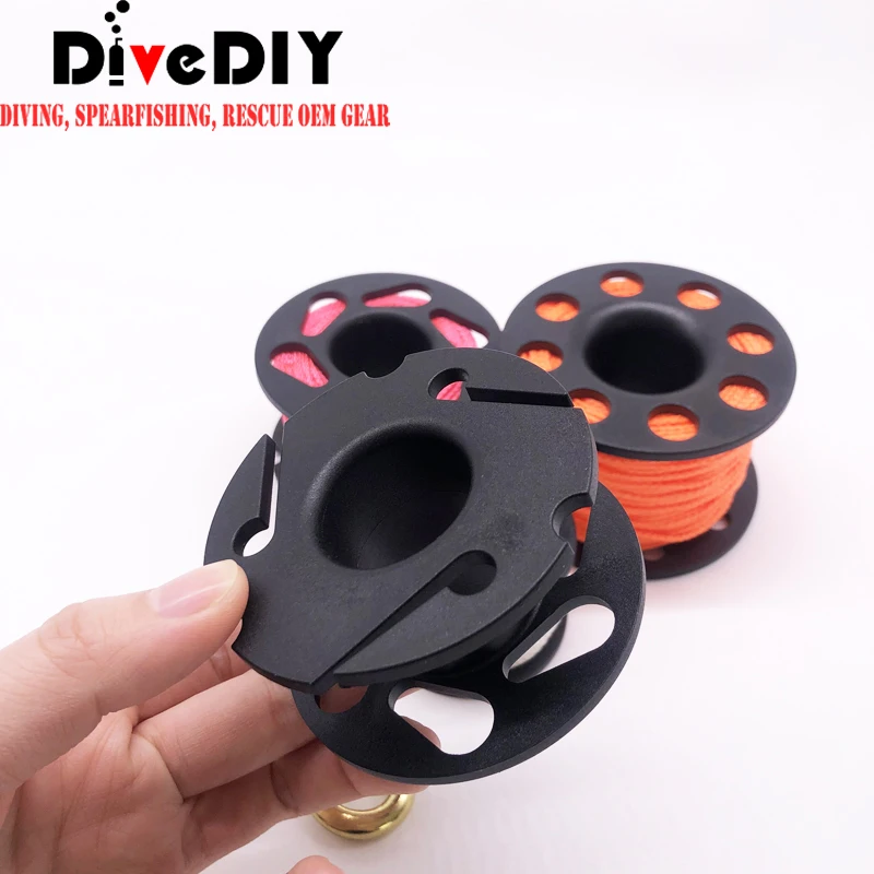 30M LIne Light Weight Plastic Finger Spool with Brass double ended bolt snap