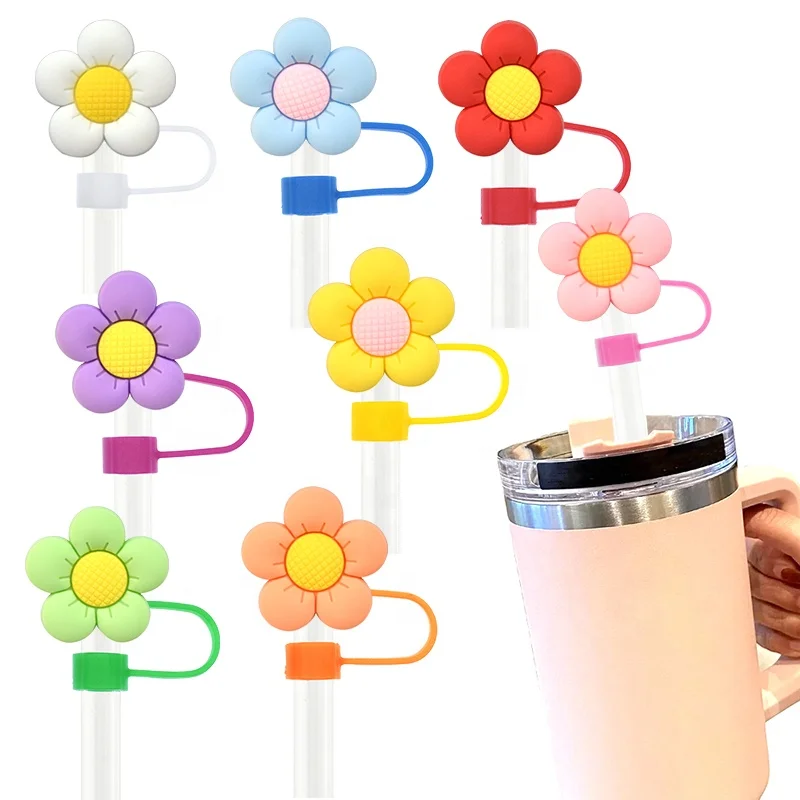 2023 new arrival straw toppers for tumbers wholesale silicone straw dust toppers bee straw charms toppers for drinking deco