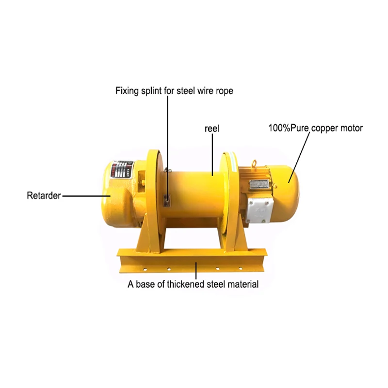 CD1 Type Aluminum Shell Electric Winch 2 Ton Capacity 220v 380v Mini Electric Winch for Manufacturing Plant