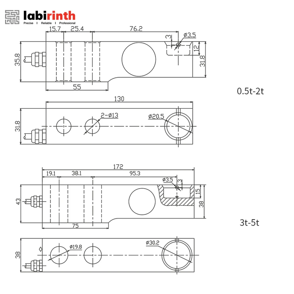 0.5t to 5t steel SBC Single Ended Beam Load Cell for small weighbridge or assembled into modules and applied to charging tank
