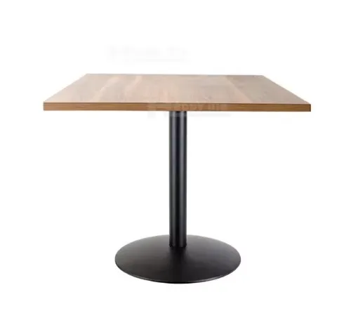 Hot Selling Solid Wood Bar Furniture Iron Base Square Bistro Cafe Table Restaurant