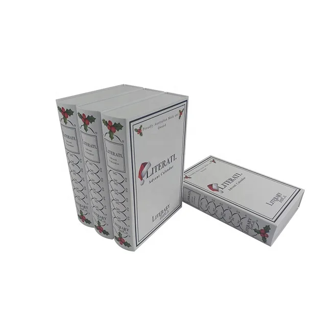 
Christmas advent calendar paper gft packaging box custom printed bookshaped calendar box 