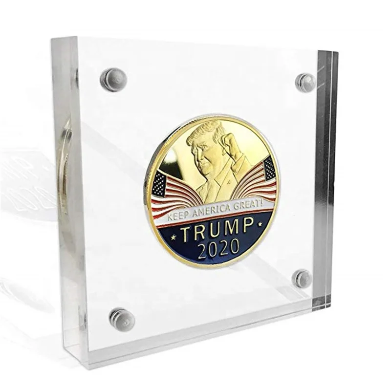 Hot Sale Customized Magnetic Medal Display Holder Acrylic Coin Block
