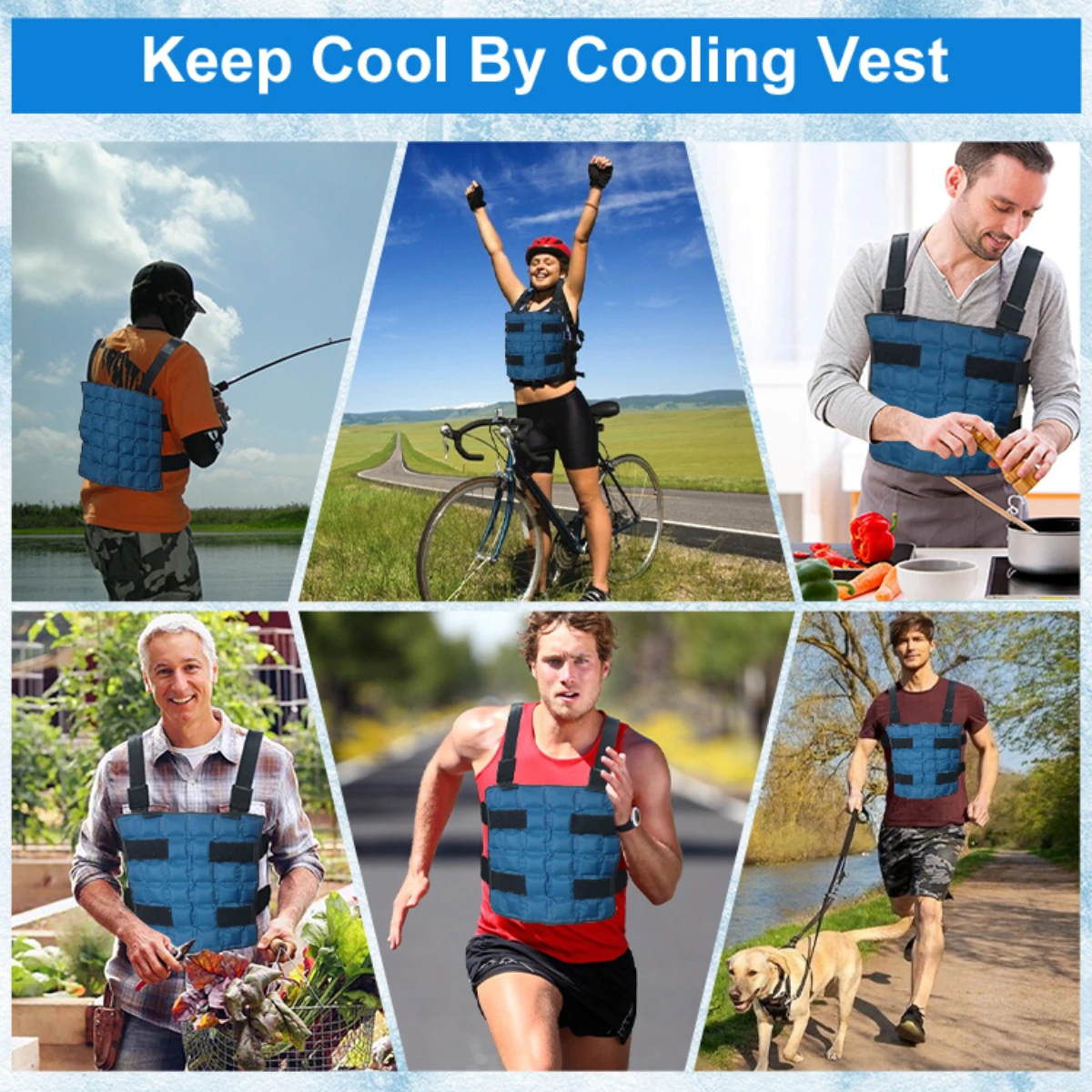 Bellewins Self-Water Absorption Body Cooling Vest Men Women Hot Weather Ice Packs Ice Cold Vest For Summer Outdoor