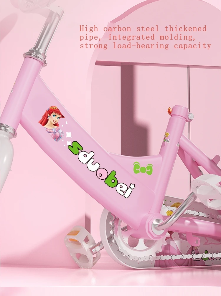 3-5-8 years Front rear double brakes12/14/16/18/20inch bicycle for kidWith Flashing Training Wheels