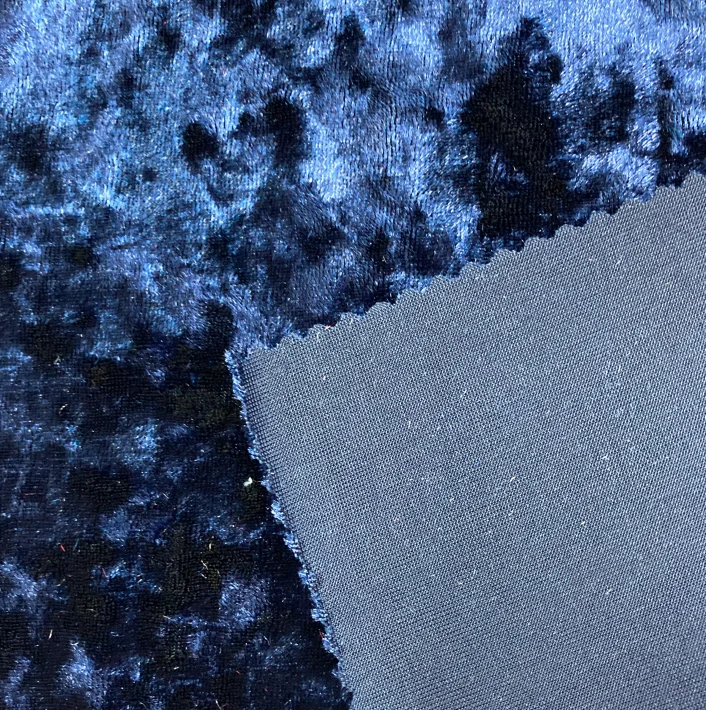 High quality Polyester Spandex Stretch Korea KS silk Velvet Fabric wholesale for  women garment