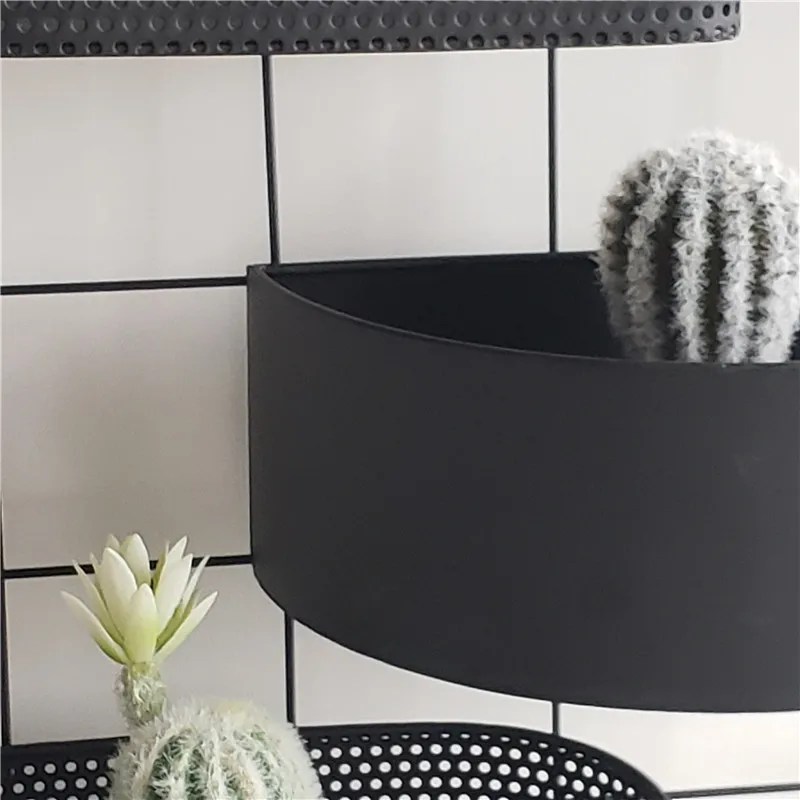 Black Metal Wire Panel Multifunctional Display Wall Storage Holder Shelf for Hanging Picture DIY Decoration