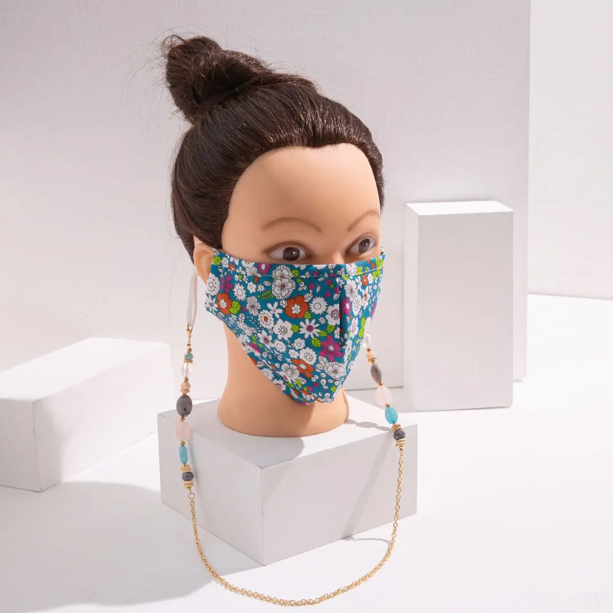 China Suppliers Men Washable Orange Cotton Printed Face Mask With Nose Wire Filter Pocket Valve