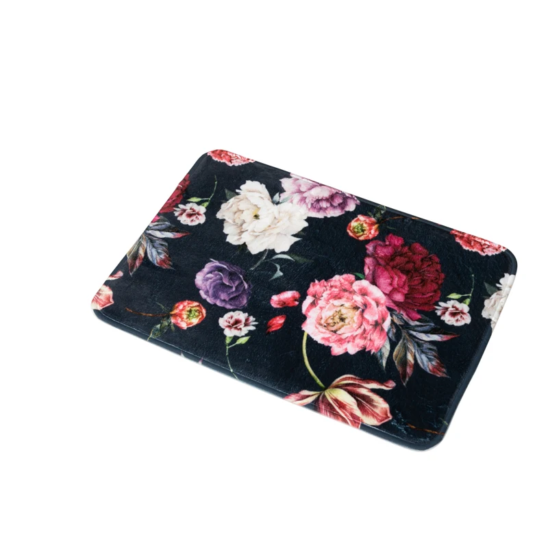 Fashion Design Rectangle Absorb Water Anti Slip Mat Bathroom Door Rugs Bath Mats