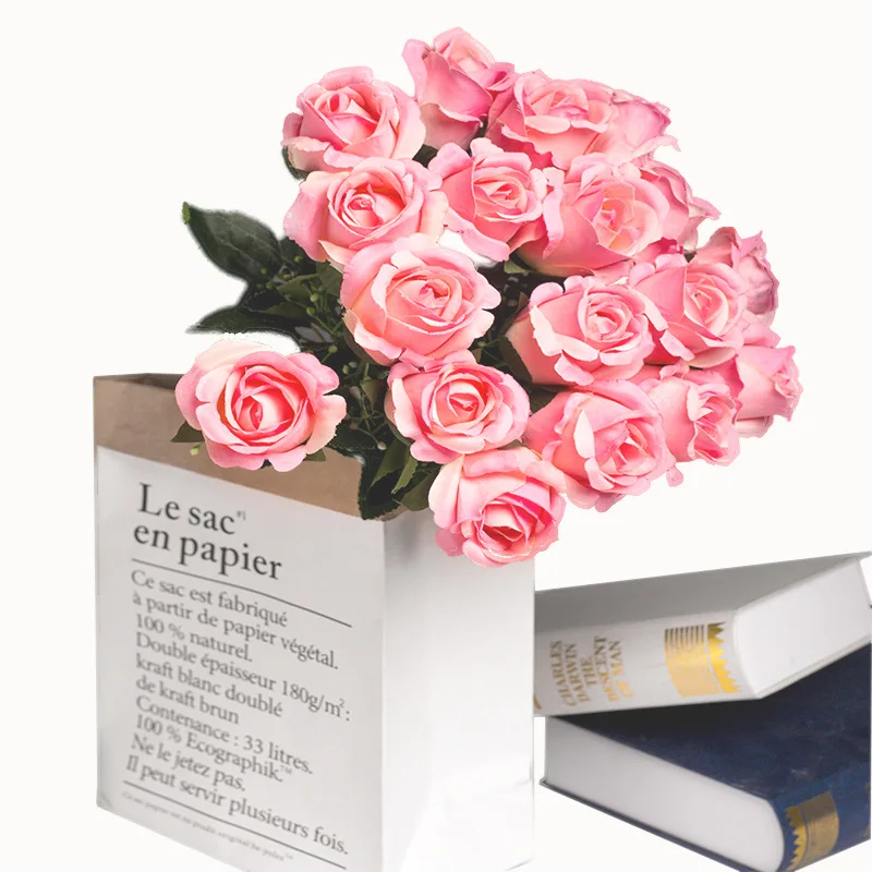 Rose Garland 18 Heads Artificial Rose Vine for Wedding Decoration Home Decoration Decorative Flowers