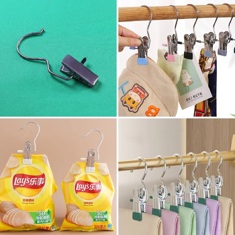 Small metal hook with clips hanger for hat sock tie hanger hooks