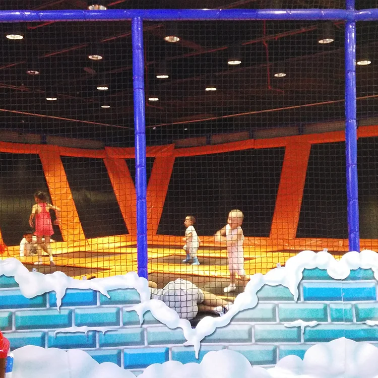 Professional Indoor Air Trampoline Park Kids With Colorful Slide Foam Pit Trampoline Parks Indoor