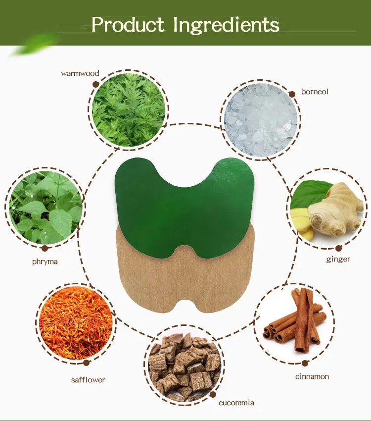 Chinese Moxa Moxibustion Plaster Neck Pain Relief Wormwood Sticker Self Heating Warming Patches