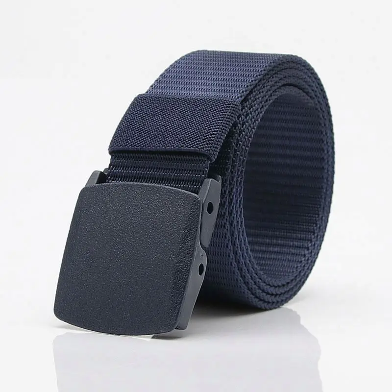 Fashion custom logo belt buckle leisure style belt elastic canvas fabric belts for men women