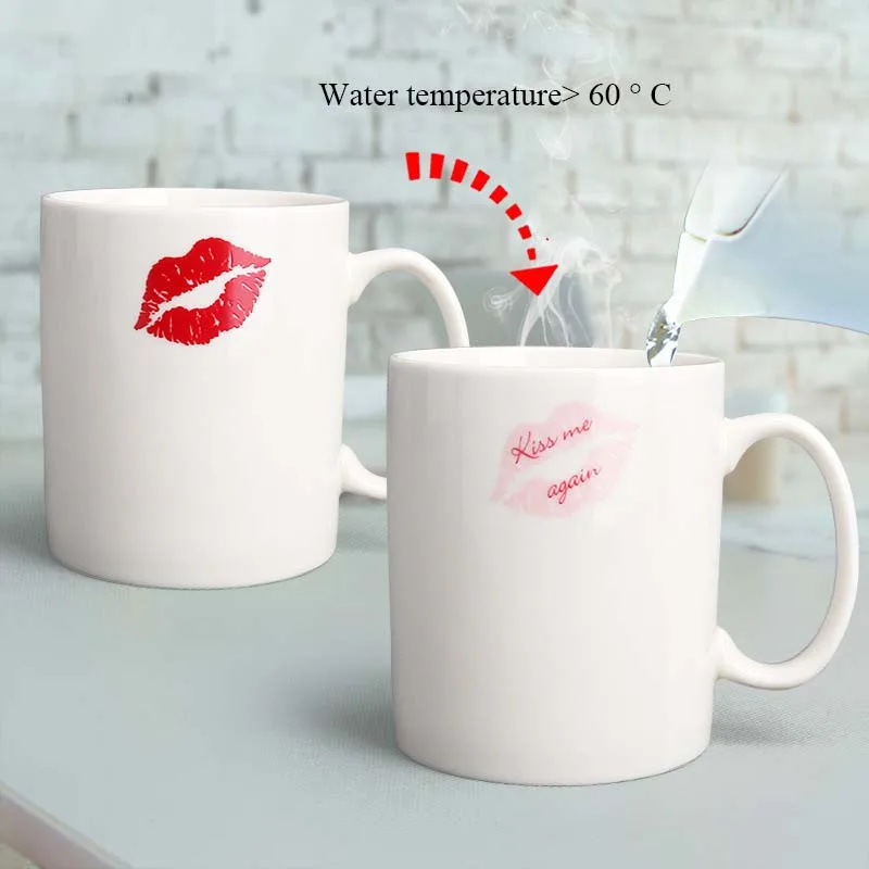Spot Wholesale Custom Pixel Morph Battery Fun Charging Color Changing Mug Creative Magic Temperature Sensitive Ceramic Mugs