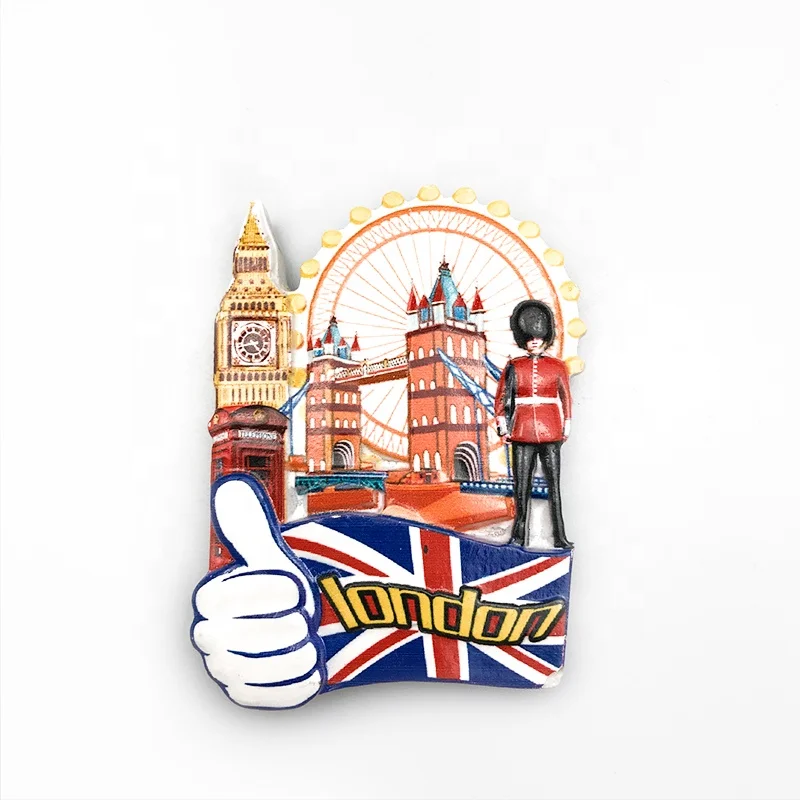 OEM индивидуальные смолы персонализированные магниты на холодильник Лондонский Декор