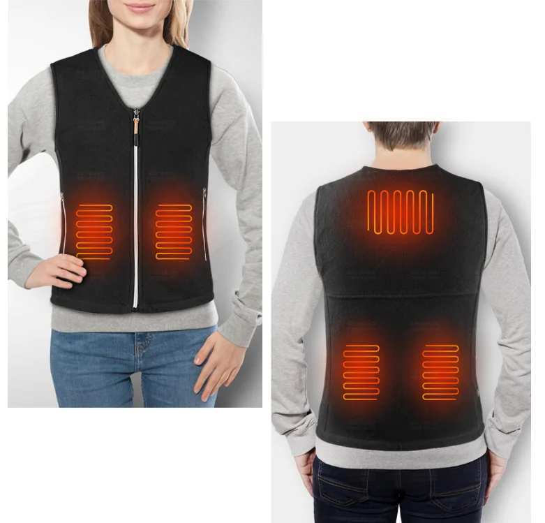 USB chargeable heated vest portable power bank supplier heating wait coat intelligent clothing soft and warm heated suits