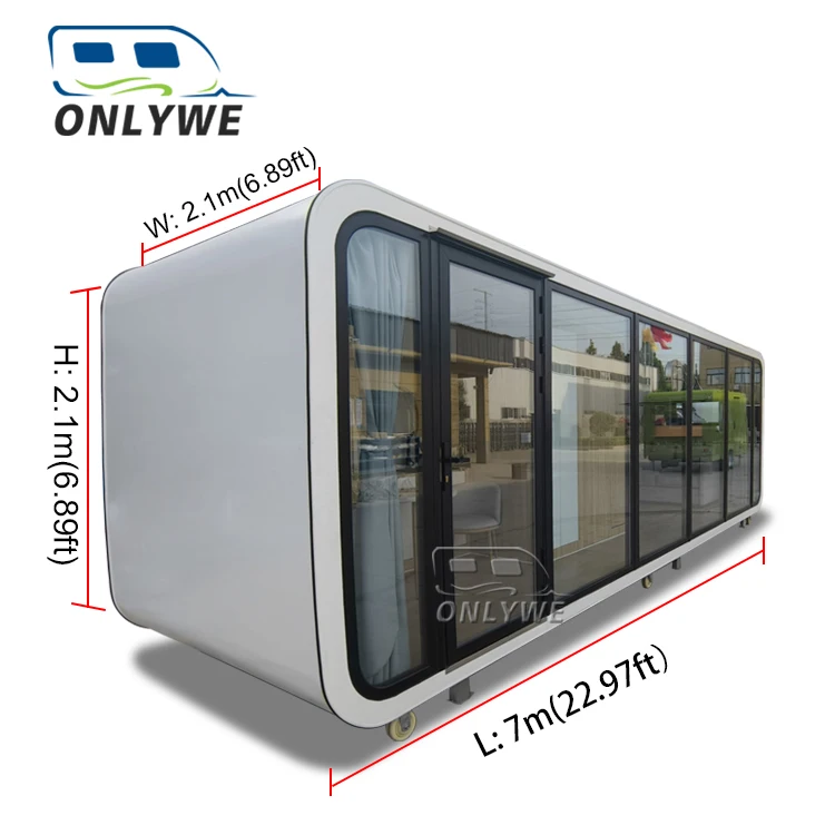 Outdoor mobile living sleep apple cabin home 40ft capsule container house pod with kitchen and toilet for sale in usa