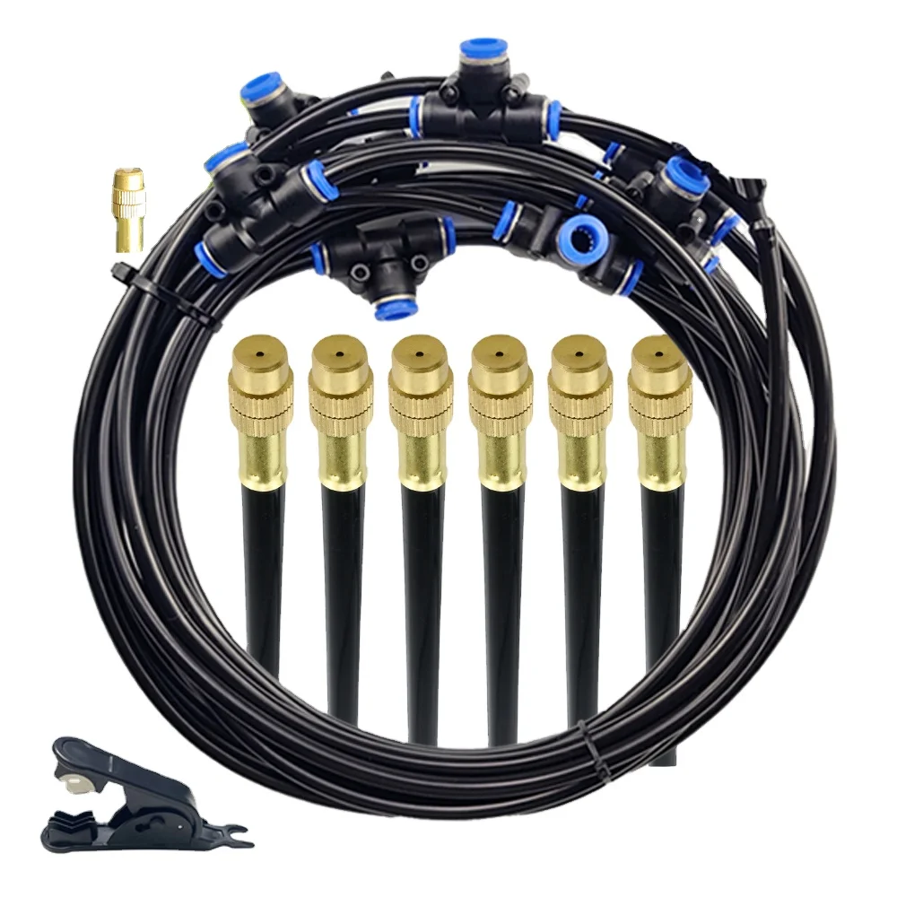 10mm 12mm Pipe Free Bending Misting Nozzle Kit For Patio Garden Outdoor Flowers Plant Watering Irrigation DIY 5-20 M