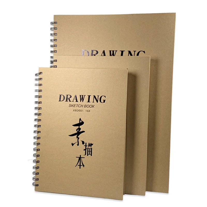 Bulk Custom Printed Watercolor Sketchbook Notebook for Drawing Kraft Sketch Book for Artists