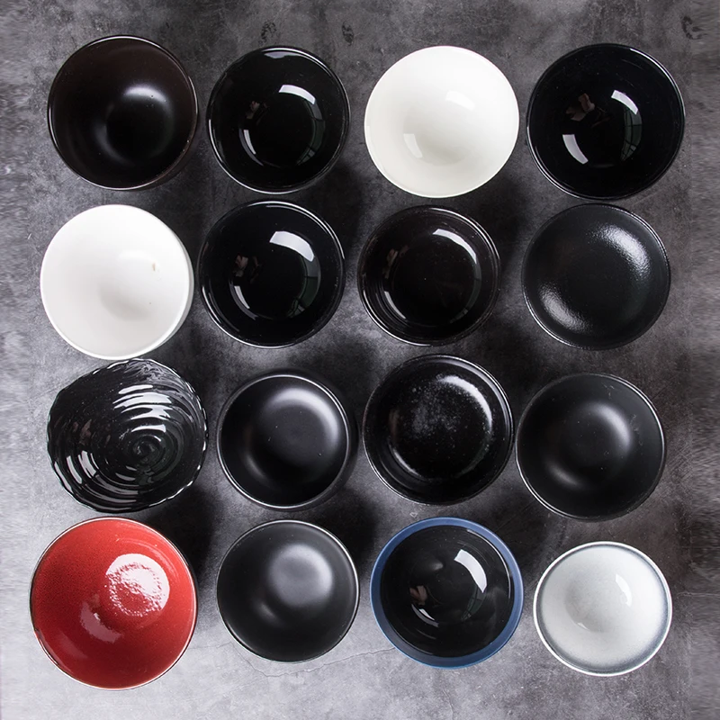 
Lucky Ceramic Black Pasta Ramen Noodles Soup Rice Bowls Decor 