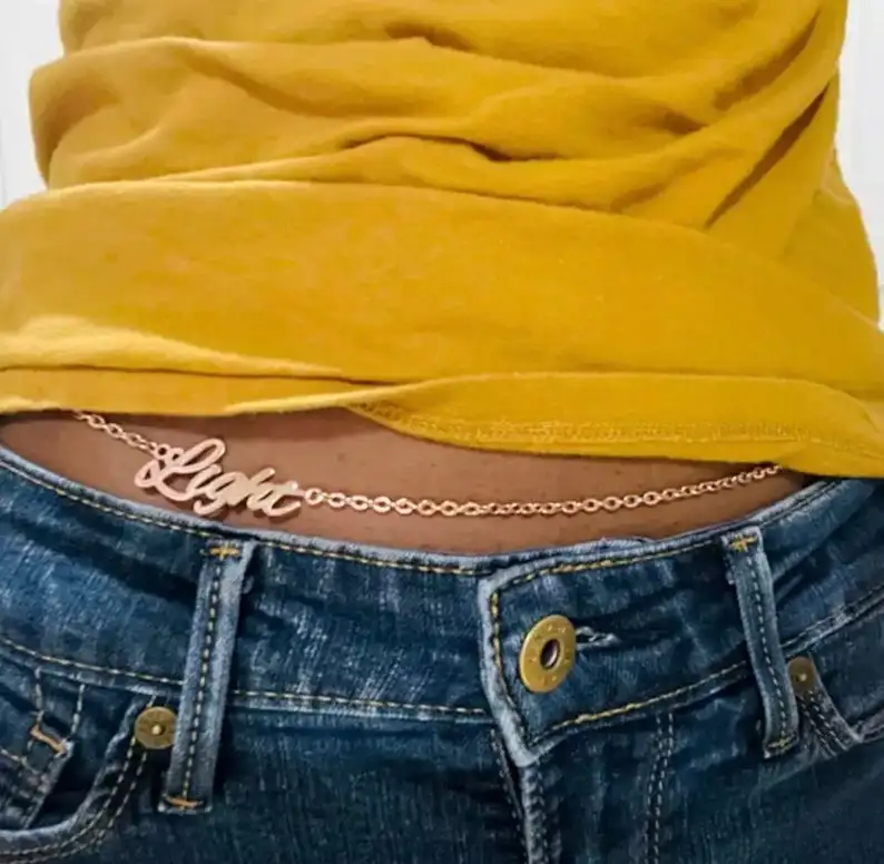 Personalized Name Belly Chain Custom Waist Chain custom body chain Belly Dancing Gift  Personalized Waist Beads