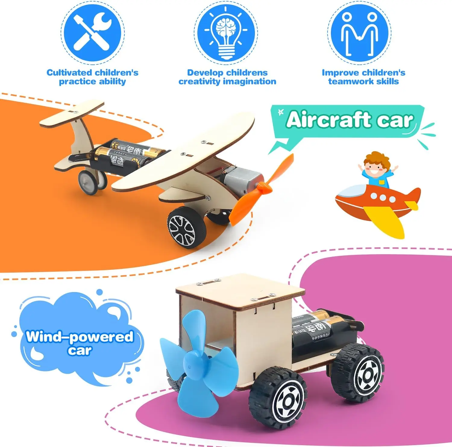MI DIY 5 In 1 STEM Toys Kit Educational Wind Solar  Electronic Car 3D Jigsaw Puzzle STEM Education Kit Electronic Toys For Kids