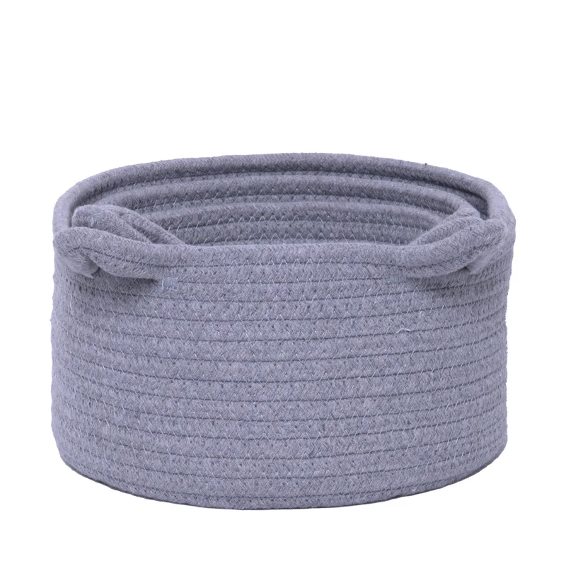 Plastic Pink Desktop Cotton Rope Woven Hand Stock Basket Pp Storage Basket Tall Basket