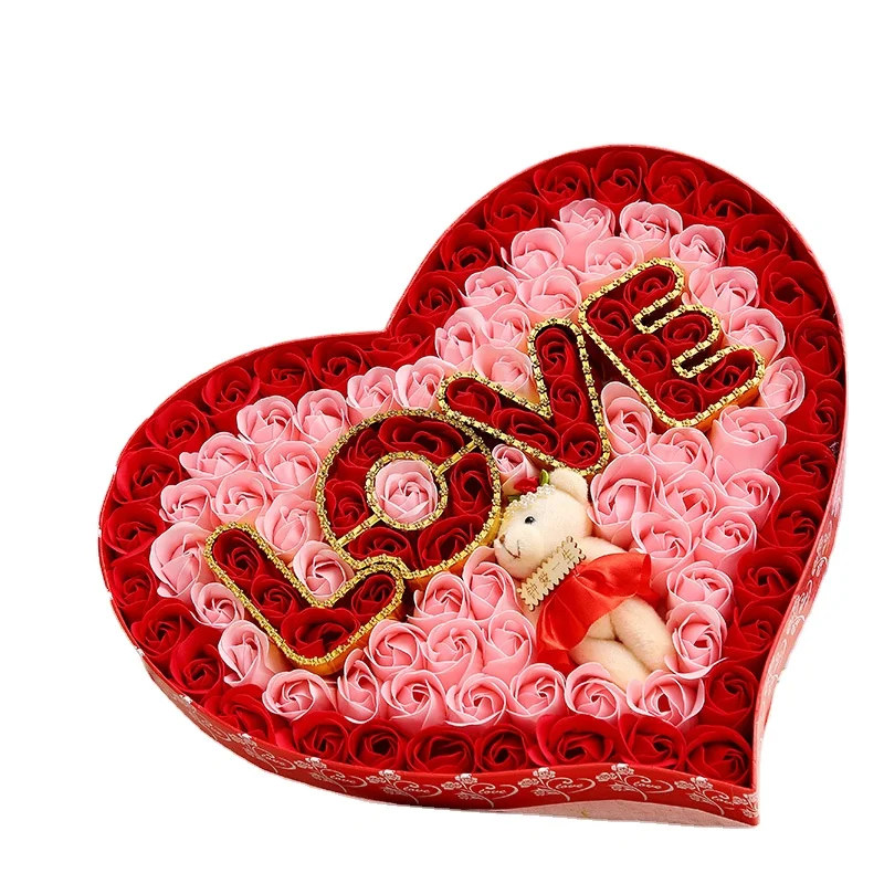decorative artificial flower heart-shaped soap carved flower for wedding