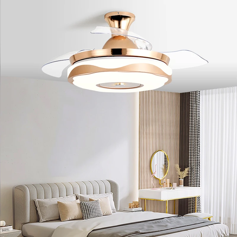 Factory Direct Modern Designer decor Smart DC Electric ABS Blade ceiling fan lights with remote control