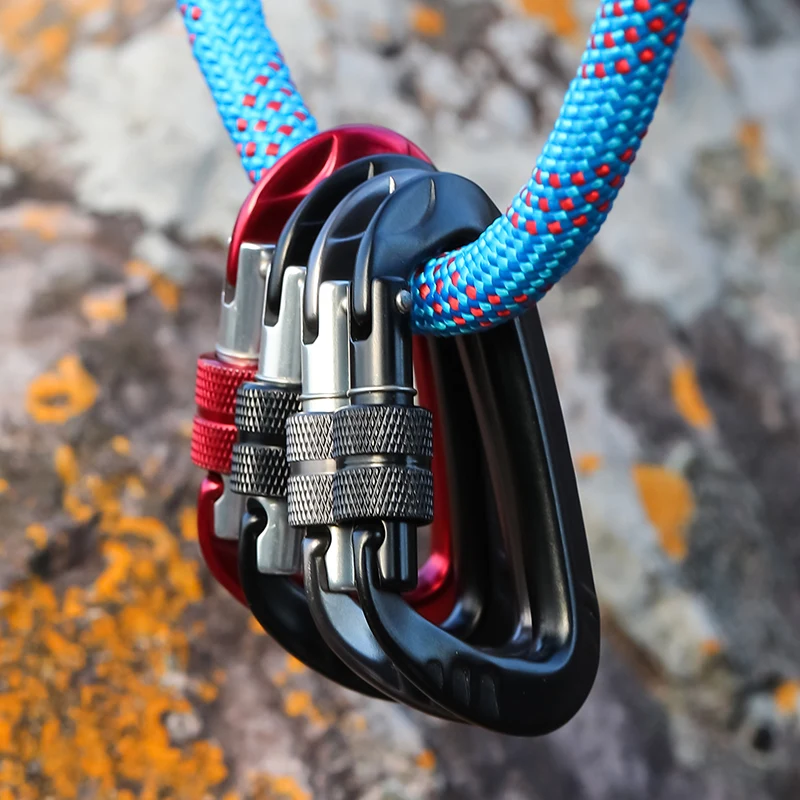 JRSGS 12kN Carabiner Aluminium Screw Locking Hammock Light Weight Clips Snap Hook Outdoor Camping S7803