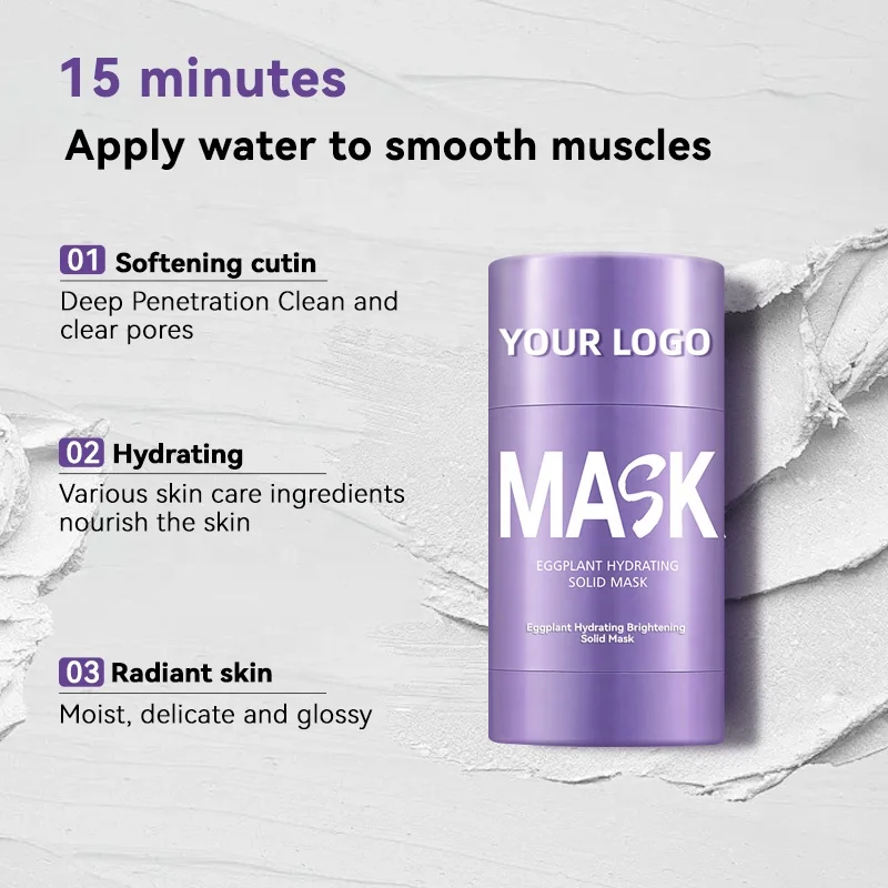 OEM/ODM Organic Mineral Mud Facial Cream Stick Solanum Fruit Extract Oil Control Dry Skin Beauty Makeup Face Cleaning Mask