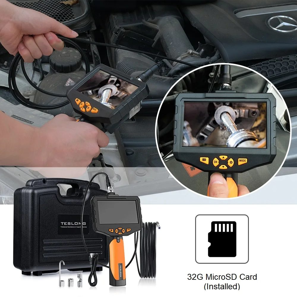 Auto Tools 5 inch screen 2.0 Mega Pixel 3.9mm Camera 3 Meter Probe pipe Borescope Endoscope Inspection Camera